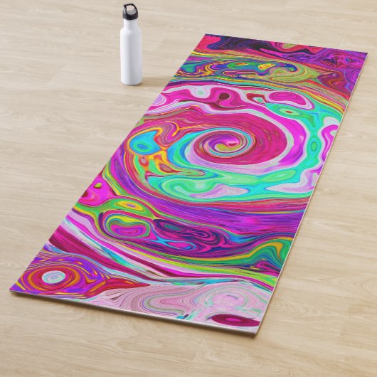 Groovy Abstrakt Retro Magenta Rainbow Swirl Yogamatte (Beispiel)