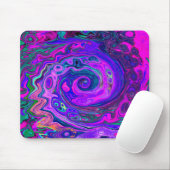 Groovy Abstrakt Retro Magenta und Lila Swirl Mousepad (Mit Mouse)
