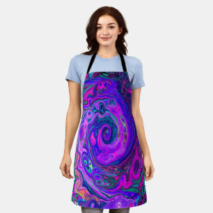 Groovy Abstrakt Retro Magenta und Lila Swirl Schürze