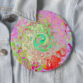 Groovy Abstrakt Retro Pastel Green Liquid Swirl Button (Beispiel)