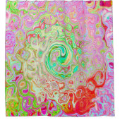 Groovy Abstrakt Retro Pastel Green Liquid Swirl Duschvorhang (Vorderseite)