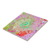 Groovy Abstrakt Retro Pastel Green Liquid Swirl Fliese (Seite)
