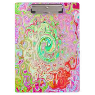 Groovy Abstrakt Retro Pastel Green Liquid Swirl Klemmbrett