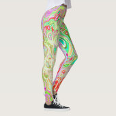 Groovy Abstrakt Retro Pastel Green Liquid Swirl Leggings (Rechts)