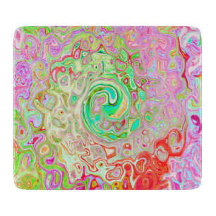 Groovy Abstrakt Retro Pastel Green Liquid Swirl Schneidebrett