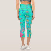 Groovy Abstrakt Retro Rainbow AtomWaves Capri Leggings (Rückseite)