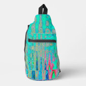 Groovy Abstrakt Retro Rainbow AtomWaves Crossbody Bag (Vorderseite)