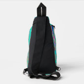Groovy Abstrakt Retro Rainbow AtomWaves Crossbody Bag (Rückseite)