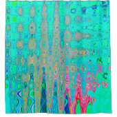 Groovy Abstrakt Retro Rainbow AtomWaves Duschvorhang (Vorderseite)