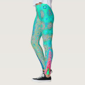 Groovy Abstrakt Retro Rainbow AtomWaves Leggings (Links)