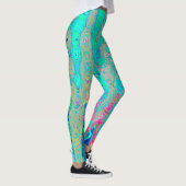Groovy Abstrakt Retro Rainbow AtomWaves Leggings (Rechts)