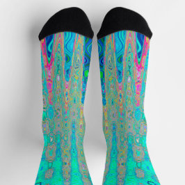 Groovy Abstrakt Retro Rainbow AtomWaves Socken