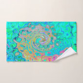 Groovy Abstrakt Retro Rainbow Liquid Swirl Badhandtuch Set (Handtuch)