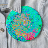 Groovy Abstrakt Retro Rainbow Liquid Swirl Button (Beispiel)