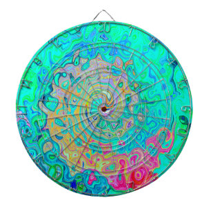 Groovy Abstrakt Retro Rainbow Liquid Swirl Dartscheibe