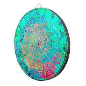 Groovy Abstrakt Retro Rainbow Liquid Swirl Dartscheibe (Vorderseite rechts)