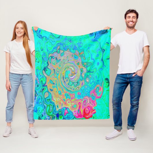 Groovy Abstrakt Retro Rainbow Liquid Swirl Fleecedecke (Beispiel)