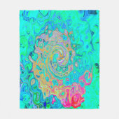Groovy Abstrakt Retro Rainbow Liquid Swirl Fleecedecke (Vorderseite)