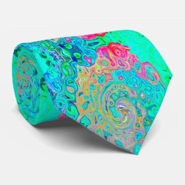 Groovy Abstrakt Retro Rainbow Liquid Swirl Krawatte