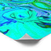 Groovy Abstrakt Retro Rainbow Liquid Swirl Poster (Ecke)