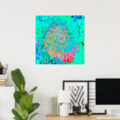 Groovy Abstrakt Retro Rainbow Liquid Swirl Poster (Heimbüro)