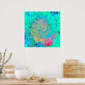 Groovy Abstrakt Retro Rainbow Liquid Swirl Poster (Küche)