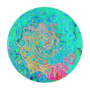 Groovy Abstrakt Retro Rainbow Liquid Swirl Schneidebrett