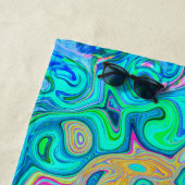 Groovy Abstrakt Retro Rainbow Liquid Swirl Strandtuch (Beispiel)
