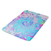 Groovy Abstrakt Retro Robin's Egg Blue Swirl Badematte (Schrägansicht)