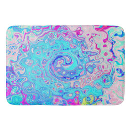 Groovy Abstrakt Retro Robin's Egg Blue Swirl Badematte
