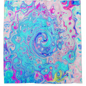 Groovy Abstrakt Retro Robin's Egg Blue Swirl Duschvorhang (Vorderseite)