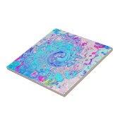 Groovy Abstrakt Retro Robin's Egg Blue Swirl Fliese (Seite)