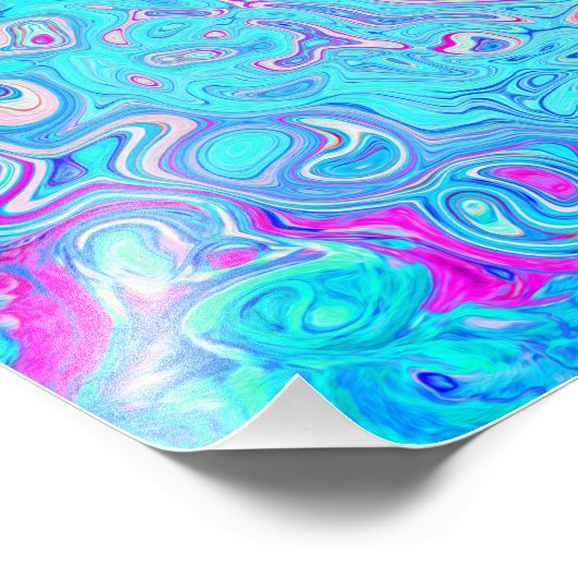 Groovy Abstrakt Retro Robin's Egg Blue Swirl Fotodruck (Ecke)