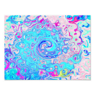 Groovy Abstrakt Retro Robin's Egg Blue Swirl Fotodruck