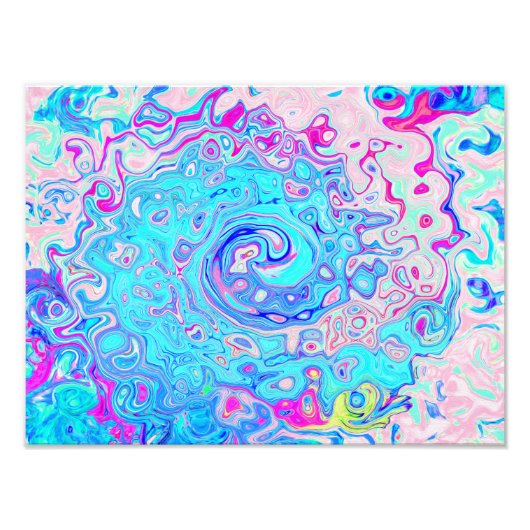 Groovy Abstrakt Retro Robin's Egg Blue Swirl Fotodruck (Vorne)