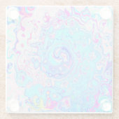 Groovy Abstrakt Retro Robin's Egg Blue Swirl Glasuntersetzer (Rückseite)