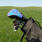 Groovy Abstrakt Retro Robin's Egg Blue Swirl Golf Headcover (In SItu)