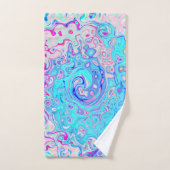 Groovy Abstrakt Retro Robin's Egg Blue Swirl Handtuch (Handtuch)
