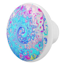 Groovy Abstrakt Retro Robin's Egg Blue Swirl