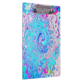 Groovy Abstrakt Retro Robin's Egg Blue Swirl Klemmbrett (Rechts)