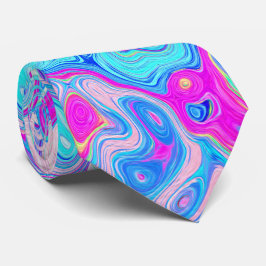 Groovy Abstrakt Retro Robin's Egg Blue Swirl Krawatte