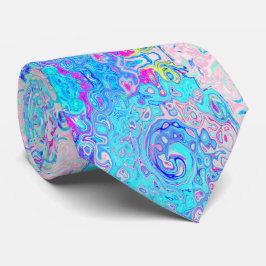 Groovy Abstrakt Retro Robin's Egg Blue Swirl Krawatte