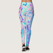 Groovy Abstrakt Retro Robin's Egg Blue Swirl Leggings (Rückseite)