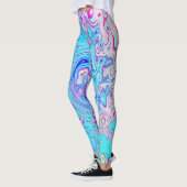 Groovy Abstrakt Retro Robin's Egg Blue Swirl Leggings (Links)