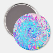 Groovy Abstrakt Retro Robin's Egg Blue Swirl Magnet (Vorderseite/Rückseite)