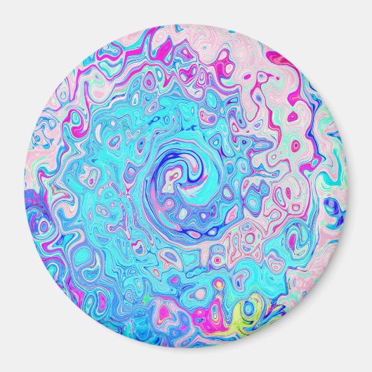 Groovy Abstrakt Retro Robin's Egg Blue Swirl Magnet (Vorne)