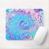 Groovy Abstrakt Retro Robin's Egg Blue Swirl Mousepad (Mit Mouse)