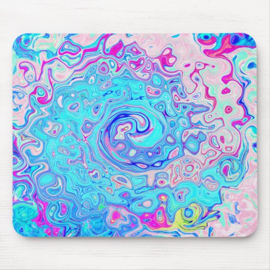 Groovy Abstrakt Retro Robin's Egg Blue Swirl Mousepad (Vorne)