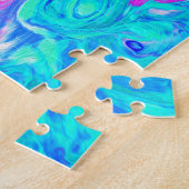Groovy Abstrakt Retro Robin's Egg Blue Swirl Puzzle (Seite)