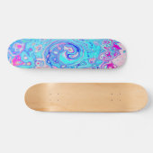 Groovy Abstrakt Retro Robin's Egg Blue Swirl Skateboard (Horizontal)